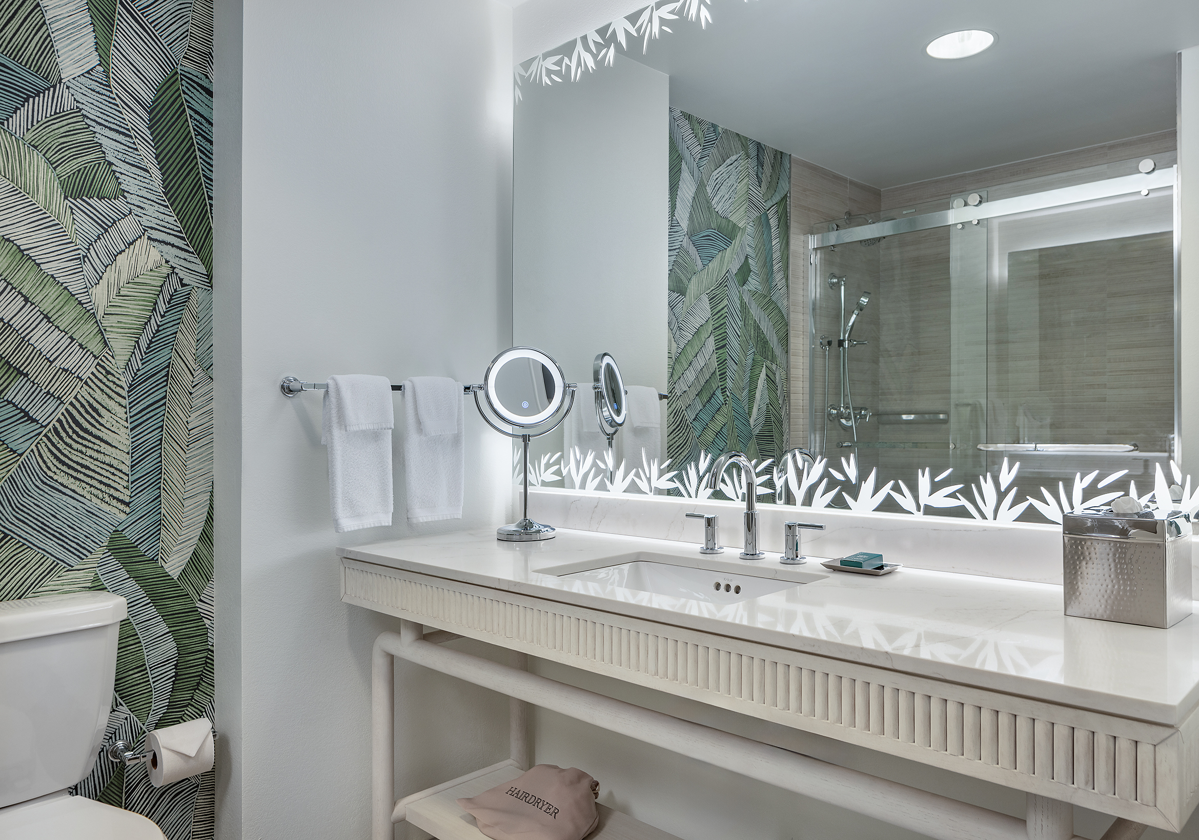 Modern hotel bathroom vanity